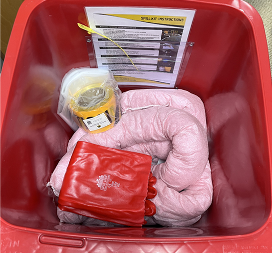 Ready-to-use spill kit contents