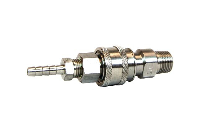 Replacement Stainless Steel Fitting Disconnect Assembly with PTFE for 1/4-in ID Tube for 12013, Non-Installed - 12001
