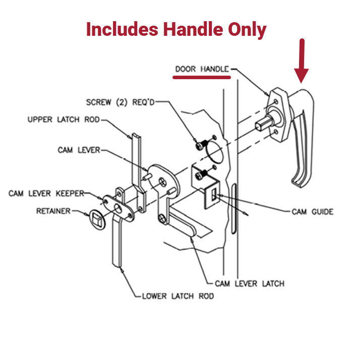 Replacement L-Handle for Lever-type handle Safety Cabinet | 25903