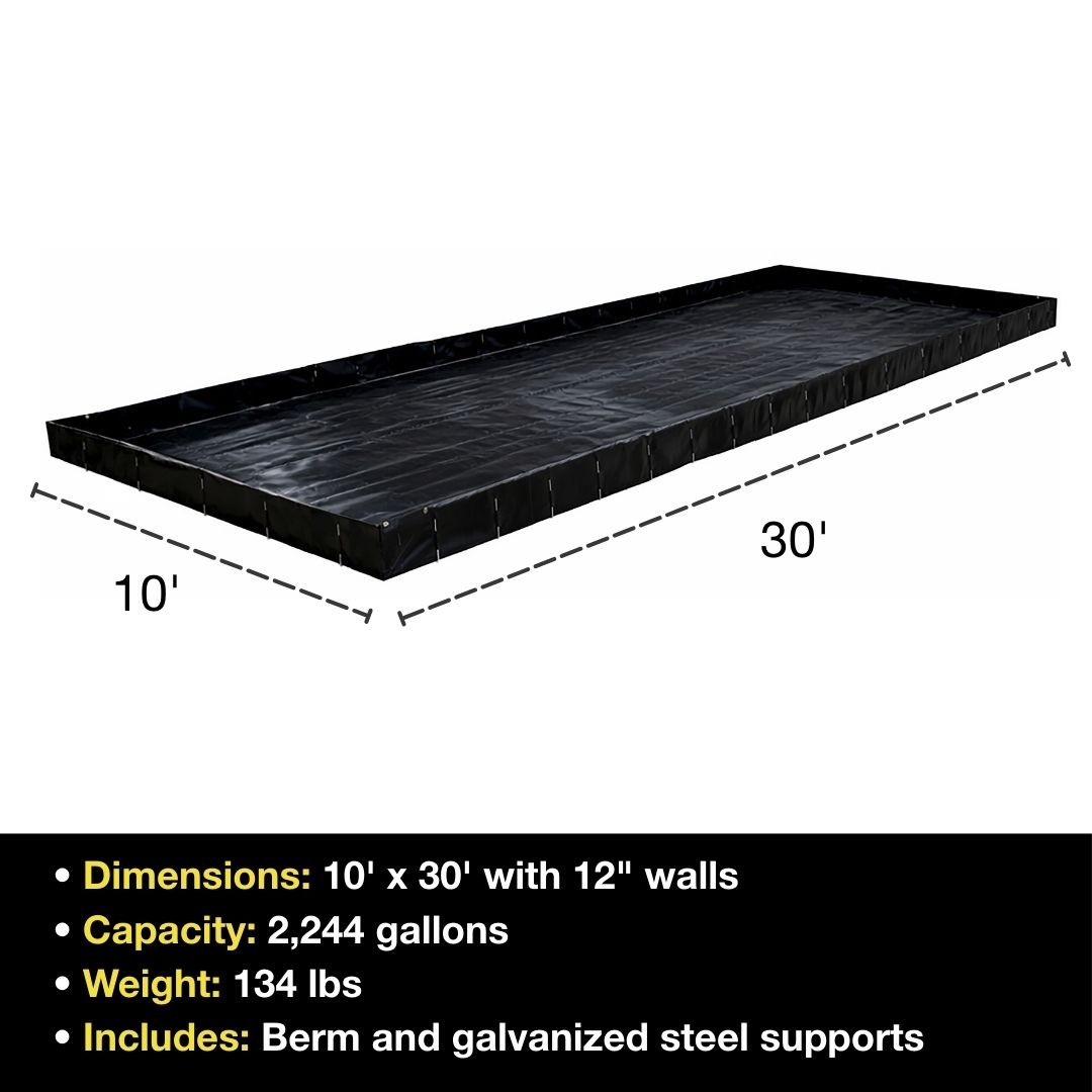 10 x 30 ft Portable Containment Berm | MightyBerm™ 28016 | Justrite