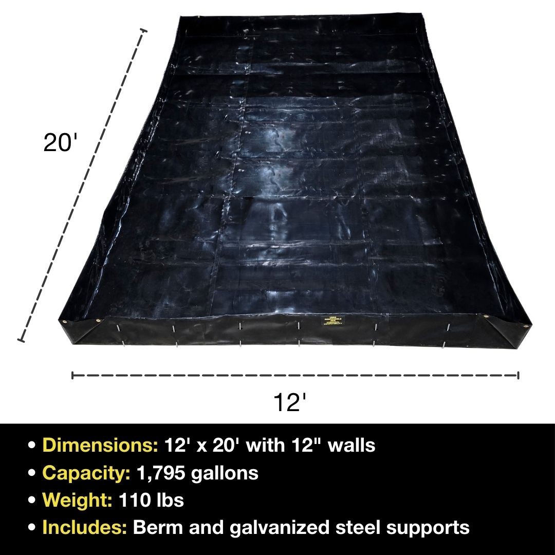 12 x 20 ft Portable Containment Berm | MightyBerm™ 28019 | Justrite