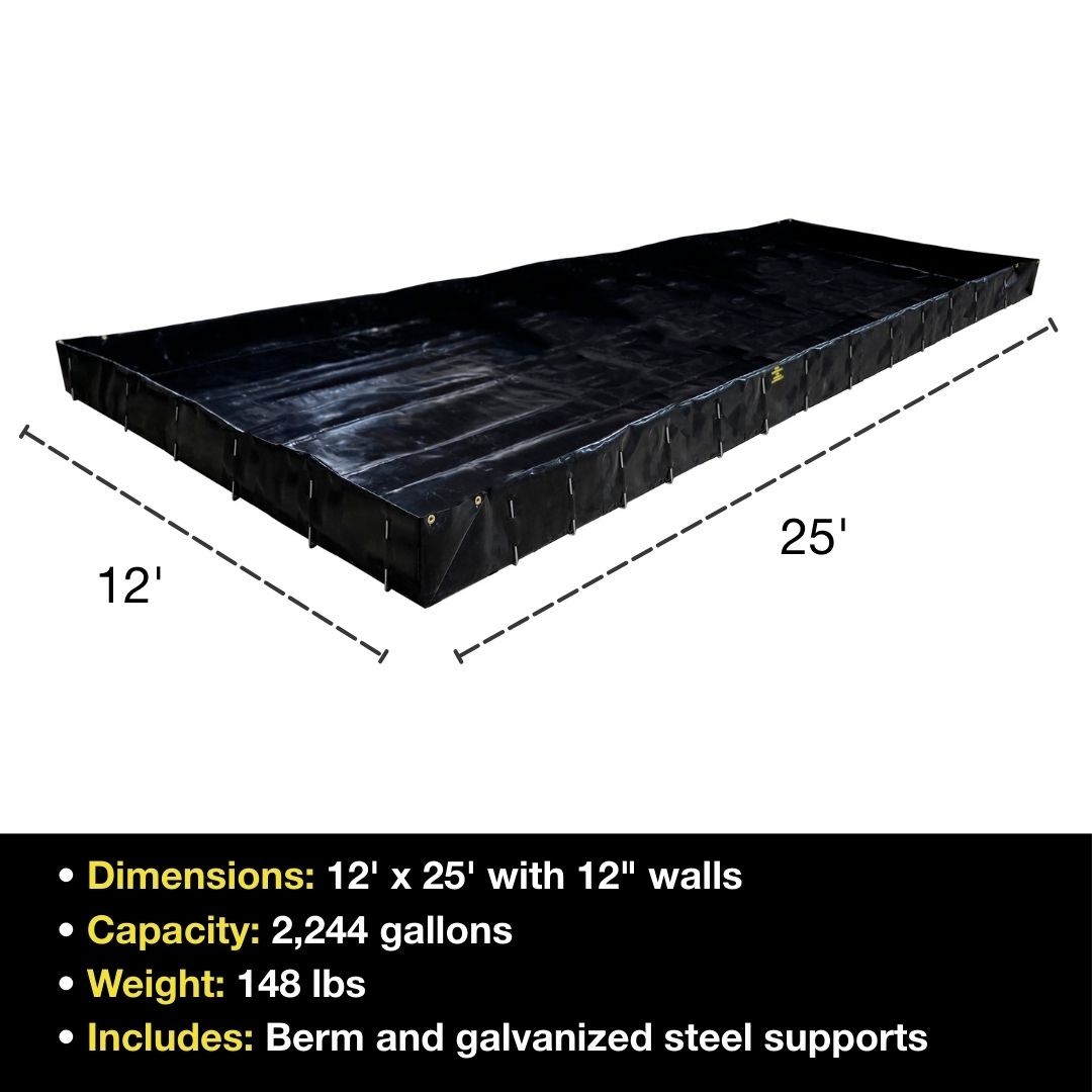 12 x 25 ft Portable Containment Berm | MightyBerm™ 28020 | Justrite