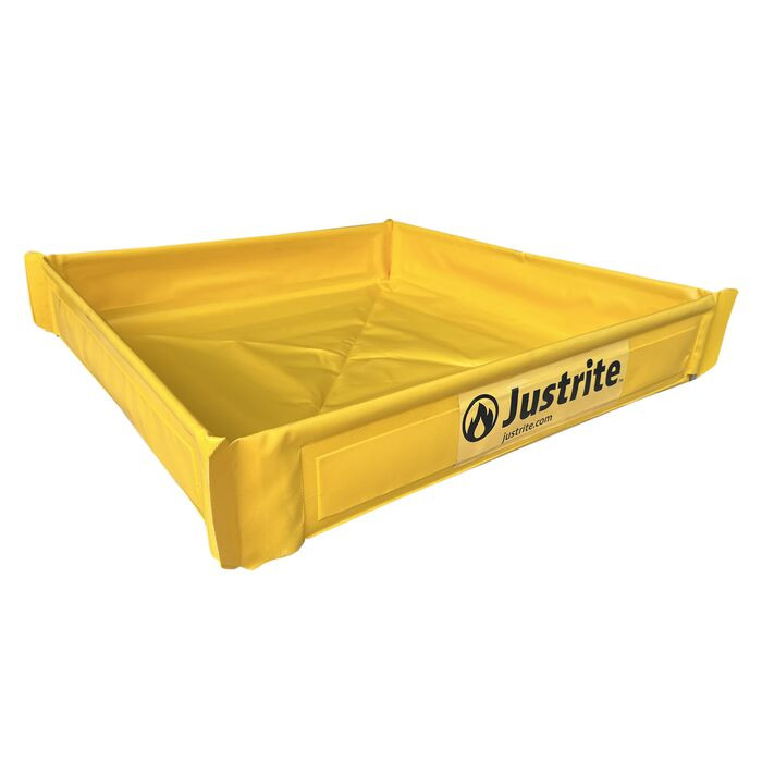 25.5&rdquo; x 25.5&rdquo; x 4&rdquo;, 9 Gallon Capacity, Folding Utility Tray, Yellow - 28586