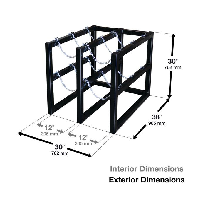 キングタカ450ケージ3台 6 Tank Gas Cylinder Rack | 2 Wide by 3 Deep | 35112 | Justrite