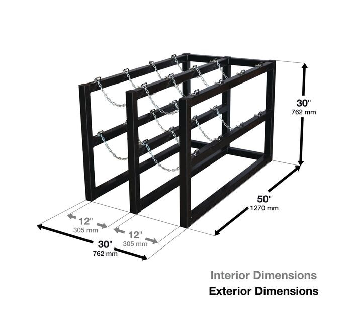 8 Tank Gas Cylinder Rack | 2 Wide by 4 Deep | 35118 | Justrite