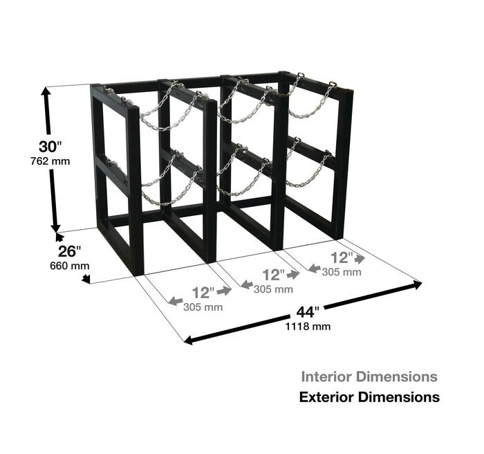 Gas Cylinder Storage Racks Steel Gas Cylinder Pallet, For 12 Gas