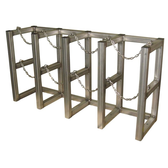 4 Tank Gas Cylinder Rack | 4 Wide by 1 Deep | Stainless Steel | 35148 ...