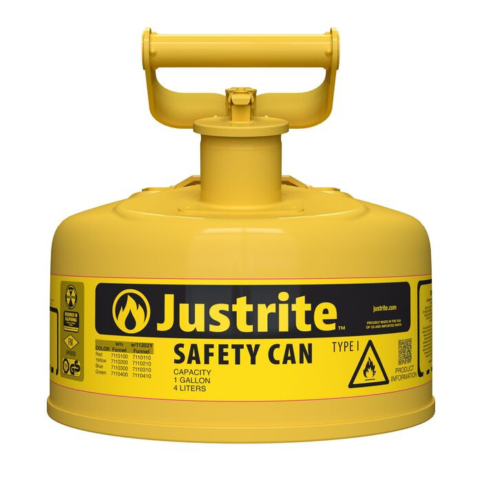 1 Gallon Yellow Type I Safety Can Steel | Diesel | 7110200 | Justrite