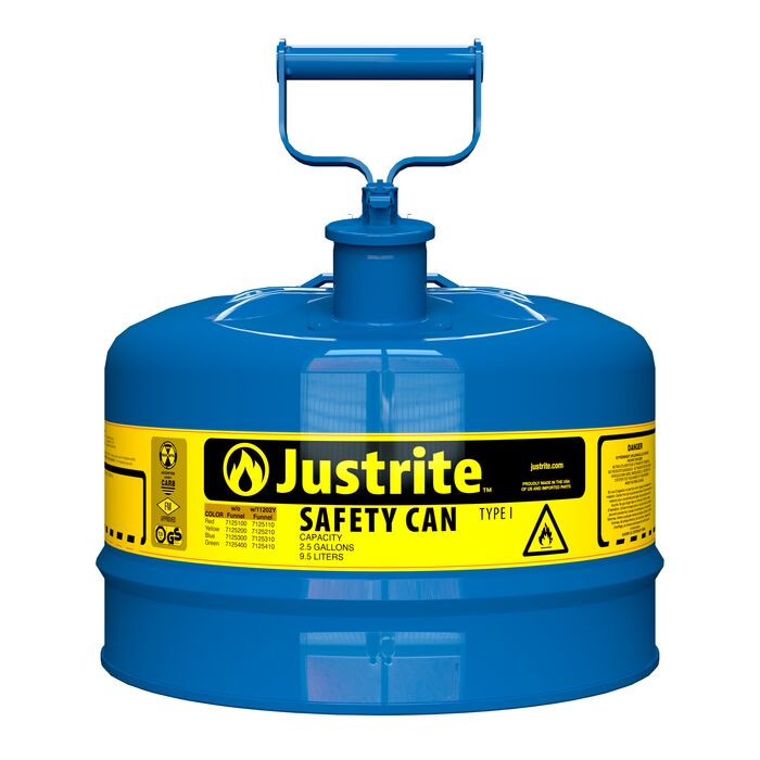 JUSTRITE NONMETALLIC TYPE I SAFETY CANS FOR FLAMMABLES - 14561