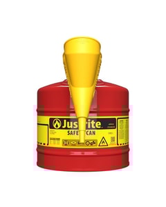 5 Gallon Steel Safety Can for Flammables, Type I, Funnel, Flame Arrester, Red - 7150110 5 Gallon Steel Safety Can for Flammables, Type I, Funnel, Flame Arrester, Red - 7150110