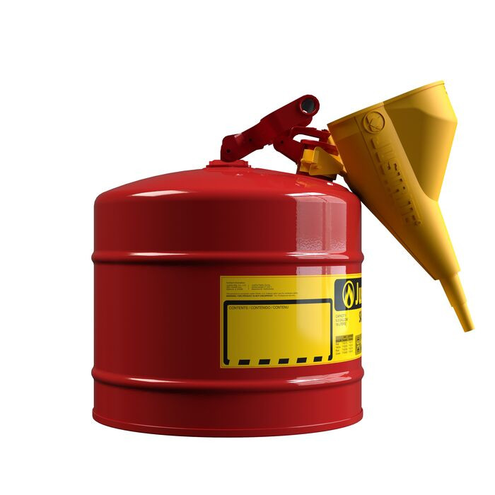 Type 1 | Steel Safety Can w/ Funnel | 5 Gal, Red | 7150110 | Justrite