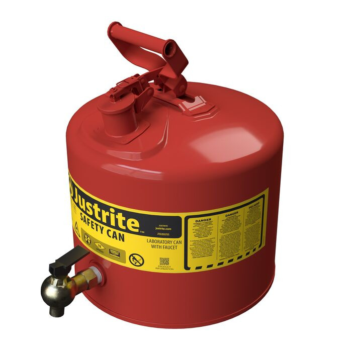 Red Lab Steel Type I Safety Can | 5 Gal, Bottom Faucet | 7150140