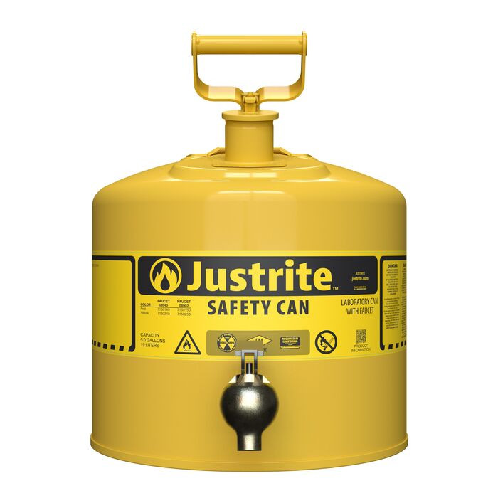 5 Gallon Yellow Type I Steel Safety Can | Laboratory | 7150240