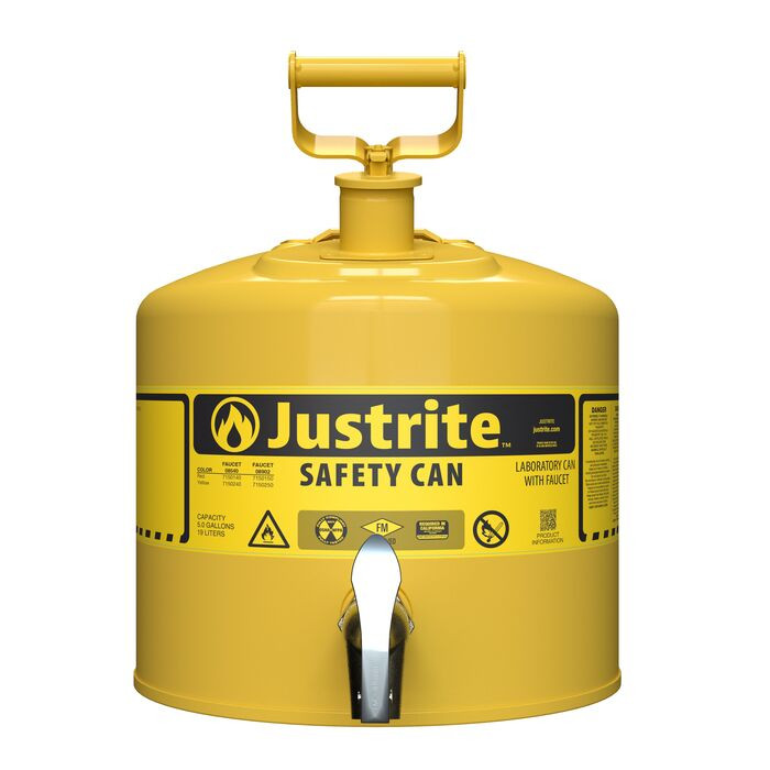 5 Gallon Yellow Type I Steel Safety Can | Laboratory | 7150250