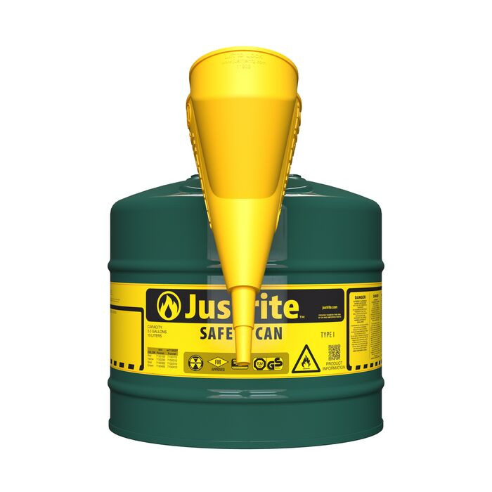 Type 1 | Green Safety Can w/ Funnel | 5 Gal | 7150410 | Justrite