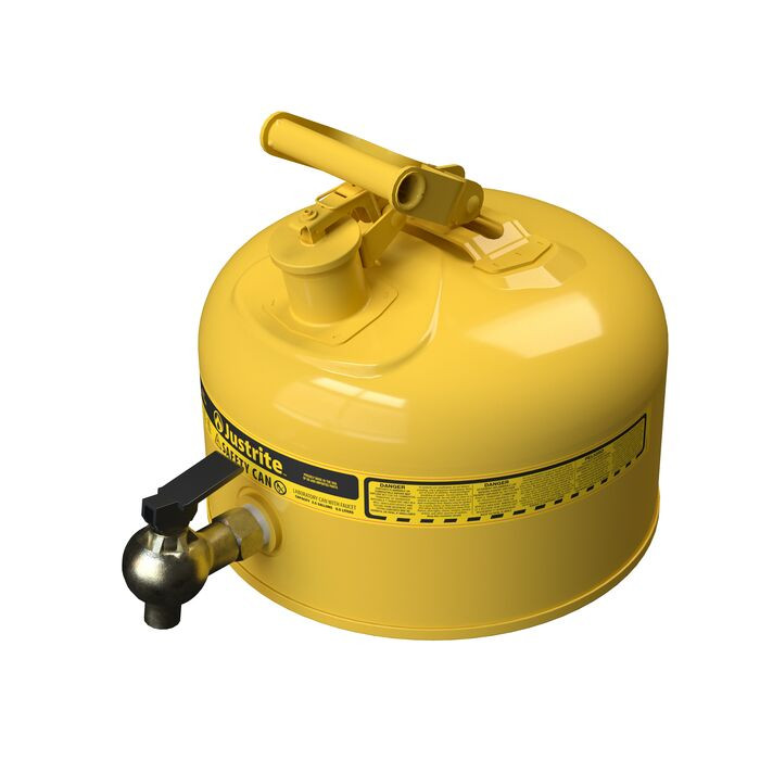 Yellow Lab Steel Type I Safety Can | 5 Gal, Bottom Faucet