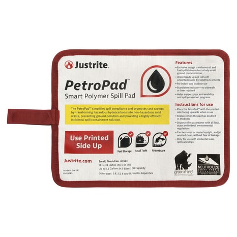 Absorbent Pads PetroPad, Oil Solidifier, Small - 83982 | Justrite