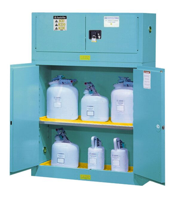 12 Gallon, 1 Shelf, 2 Doors, Manual Close, Corrosives/Acid Steel
