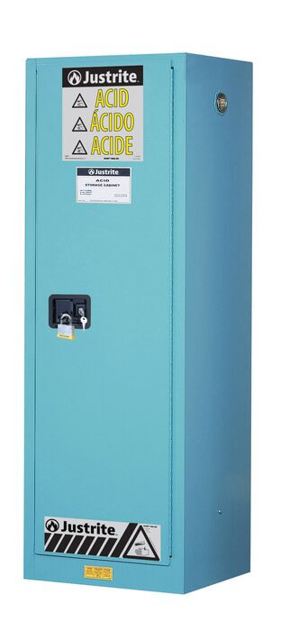 22 Gallon, 3 Shelves, 1 Door, Self Close, Corrosives/Acid Steel
