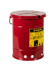 Oily Waste Can,6 gallon,hand-operated cover. Oily Waste Can,6 gallon,hand-operated cover.