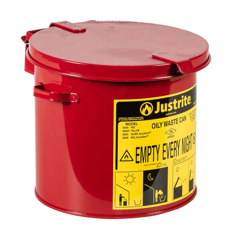 Solvent Rags Container Countertop Oily Waste Can | Flammable Liquid Applicators | 2 Gal ...