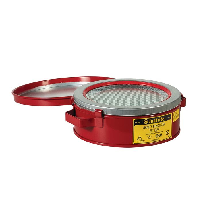 2 Quart Steel Bench Can, with Perforated Dasher Plate, Red - 10295