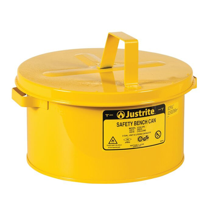 Bench Can for solvents, 2 gallon (8L), Steel | Justrite