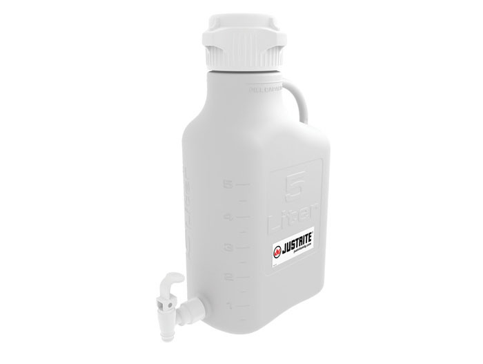 5 Liter Plastic Carboy With Spigot | 83mm Cap | 12938 | Justrite
