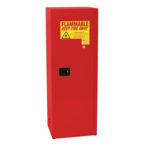Small Flammable Cup Red 24 Gal Flammable Liquid Cabinet | Space Saver | 3 Shelves, 1 Door ...
