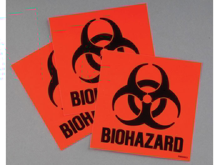 Biohazard Waste Can Label Kit | 3 Labels | 25880 | Justrite