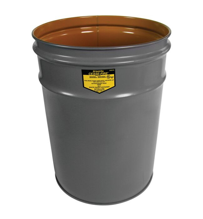 6 Gallon, Cease-Fire® Waste Receptacle Drum Can Only | Gray