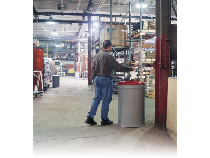 55 Gallon Cease-Fire® Waste Receptacle, Gray | 26455 | Justrite