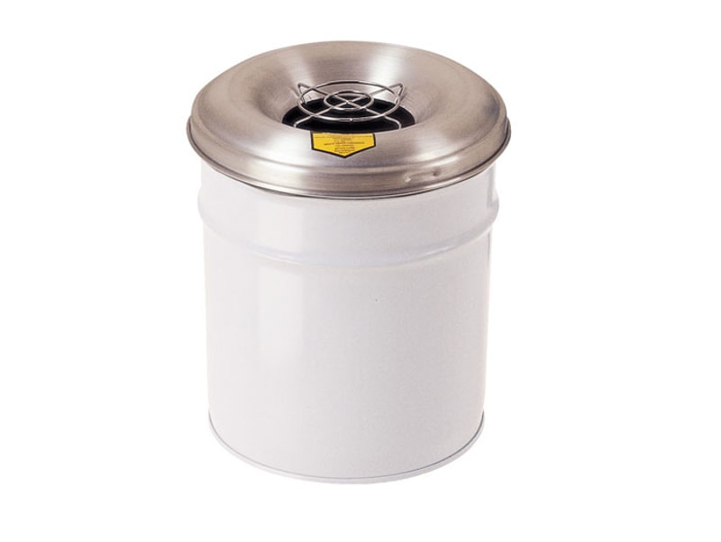 safe cigarette disposal container Cease-Fire® Waste Receptacle With Aluminum Head | Grill Guard, 6 Gallon, White | 26626W Site Saver Combo Choose this combination for added savings 3 Gallon Black Steel Round