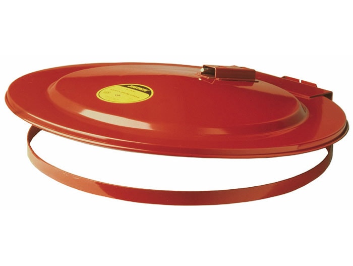 Drum Cover With Fusible Link for 30 Gallon Drum, Self-Close, Steel, Red - 26730