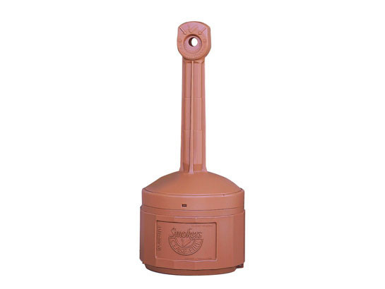 Justrite Plastic Outdoor Ashtray, Original Smoker's Ceasefire®, Terra Cotta, 4 Gallon, Steel/Polyethylene/Aluminum, 26800T