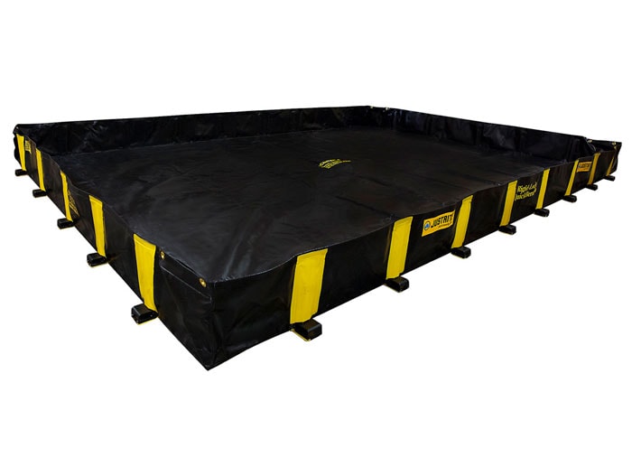 20' x 20' x 12", 2990 Gallon Spill Capacity, Drive Over Berm, Rigid-Lock QuickBerm®, Black - 28532