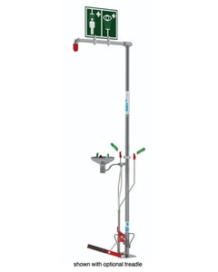 Floor Mount, Open Stainless Steel Bowl, Self-Draining Hughes Combination Shower, Stainless Steel Pipe - SD18GS85G Floor Mount, Open Stainless Steel Bowl, Self-Draining Hughes Combination Shower, Stainless Steel Pipe - SD18GS85G