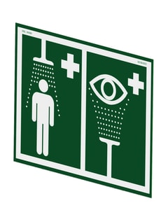 Universal Safety Shower and Eye/Face Wash Sign for Wall Mounting - ES-SIGN Universal Safety Shower and Eye/Face Wash Sign for Wall Mounting - ES-SIGN