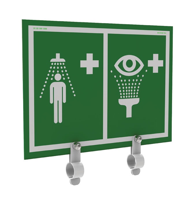 Universal Safety Shower and Eye/Face Wash Sign for Hughes Outdoor Showers w/o Insulation - ES-BRAC-SIGN-UN