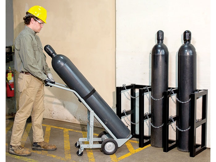 Proper Gas Cylinder Barrier With Storage