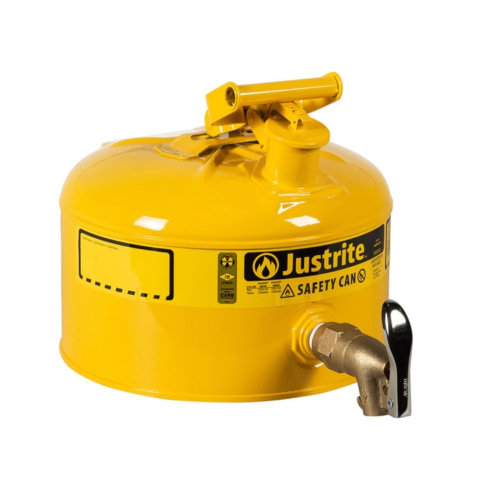 Lab Steel Safety Can | 2.5 Gallon | Built-in Vacuum-Relief Valve