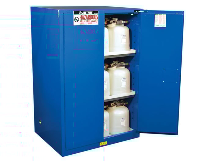 90 Gallon, 2 Shelf, 2 Doors, Self Close, Hazardous Material