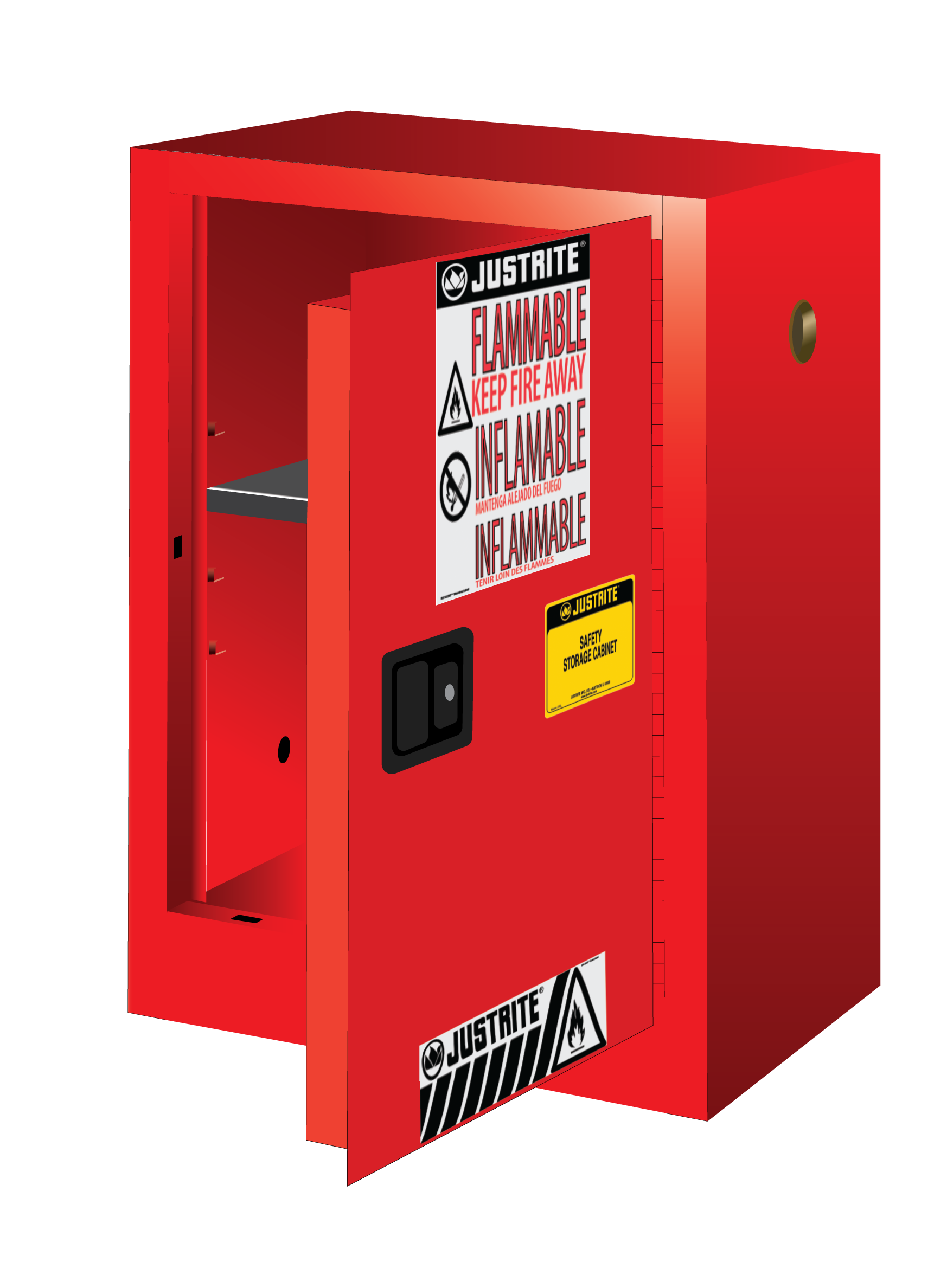 12 Gallon, 1 Shelf, 1 Door, Manual Close, Flammable Cabinet, Sure