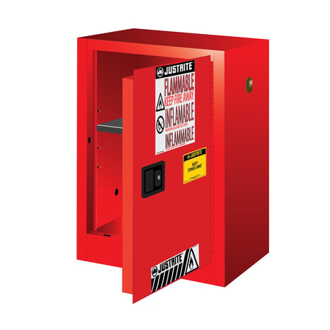 12 Gallon, 1 Shelf, 1 Door, Manual Close, Flammable Cabinet, Sure 12 Gallon, 1 Shelf, 1 Door, Manual Close, Flammable Cabinet, Sure