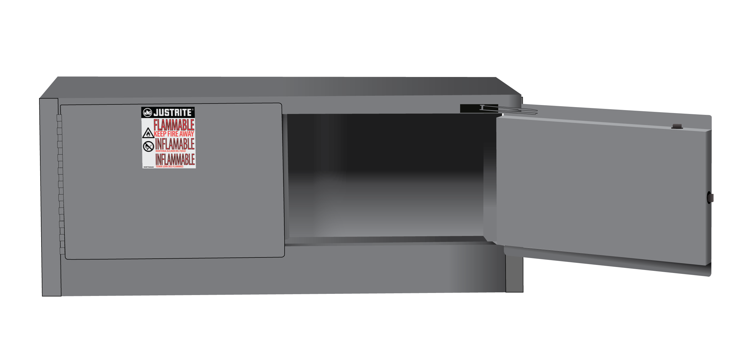 12 Gallon, 2 Doors, Self Close, Flammable Safety Cabinet, Sure