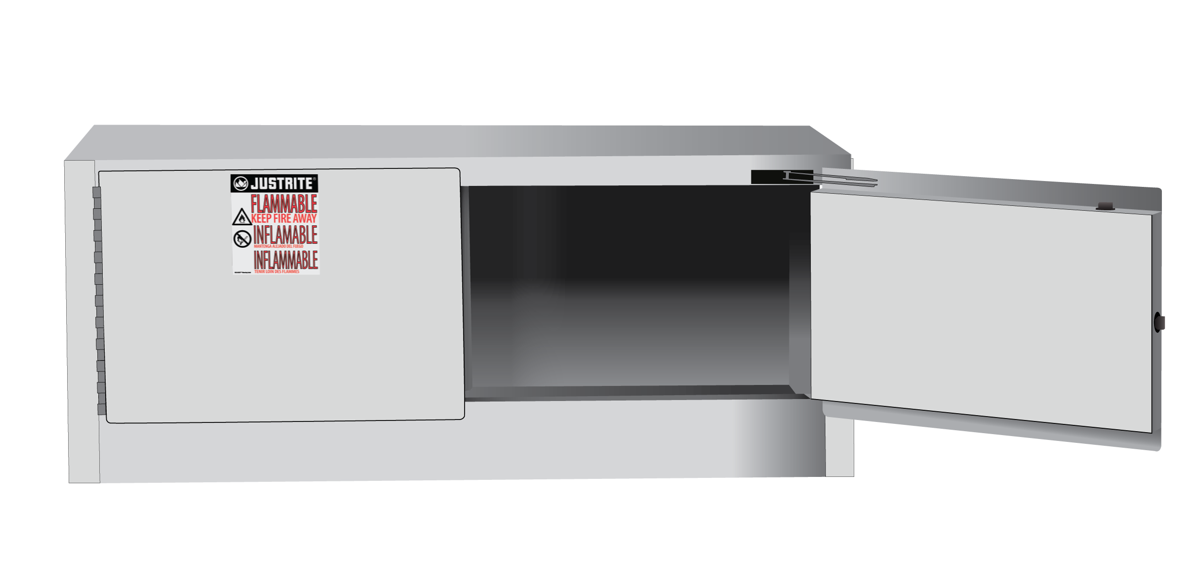 12 Gallon, 2 Doors, Self Close, Flammable Safety Cabinet, Sure