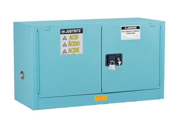 エステー 17 Gallon, 1 Shelf, 2 Doors, Self Close, Corrosives/Acid Steel