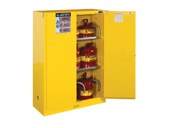 Flammable Safety Cabinet, 90 Gal | 2 Self-Close Doors, Red