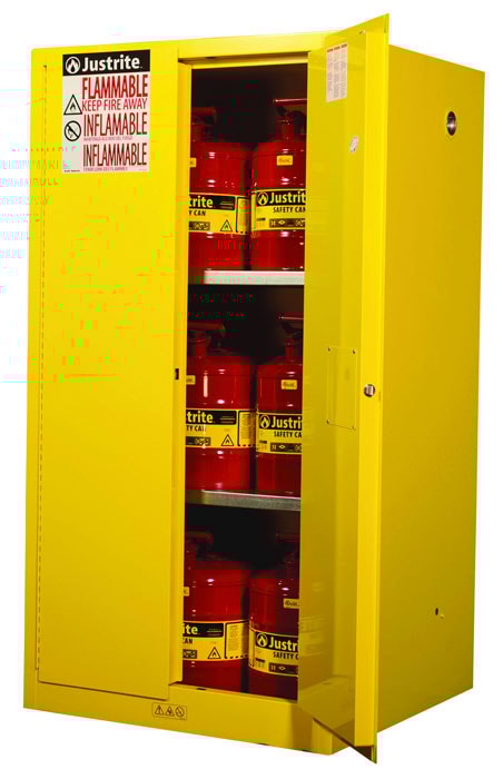 60 Gallon, 2 Shelves, 2 Doors, Manual Close, Flammable Cabinet