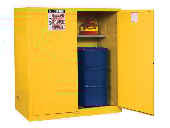 110 Gallon, Drum Vertical, Shelf, Doors, Manual Close - Main Image